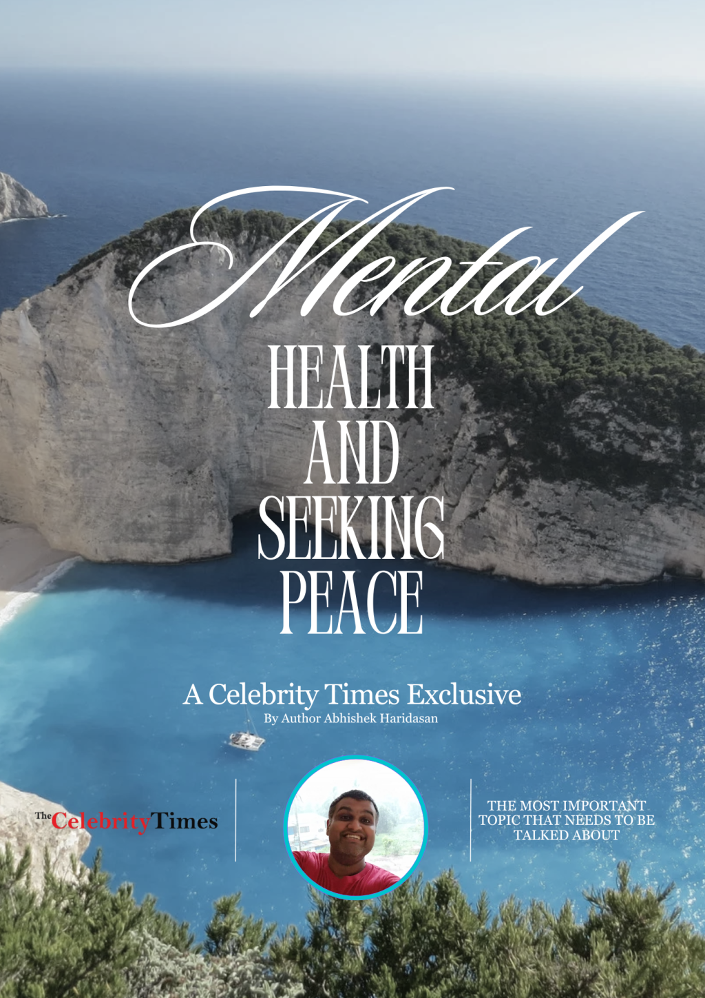 Travel Magazine in White Light Blue Seafoam Green Minimal Type-Driven Style